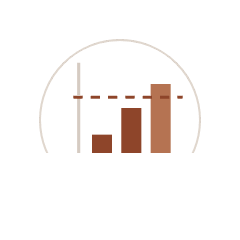 Geometric mark for Compliance and Assurance: three rising bars measured against a dashed target line.