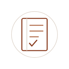 Geometric mark for Policy and Compliance: a document with ruled lines and a check mark.